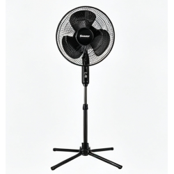 ps--109 Electric Oscillating Pedestal Fan, Stand Fan, 16 inch, 3 Speed, 90 Degree Oscillating Head, Adjustable Height and Tilt, Airflow 7.48 ft/sec, Ideal for Home, Bedroom & Office, CZST161BTEBK