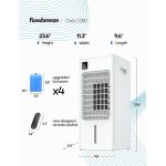 Windowless Portable Air Conditioner, 24.2" Evaporative Air Cooler with Remote, 3 Speeds, Digital Display, 12H Timer, 2 Gal Water Tank, Oscillating Swamp Cooler for Bedroom, Living Room, AC Unit, White